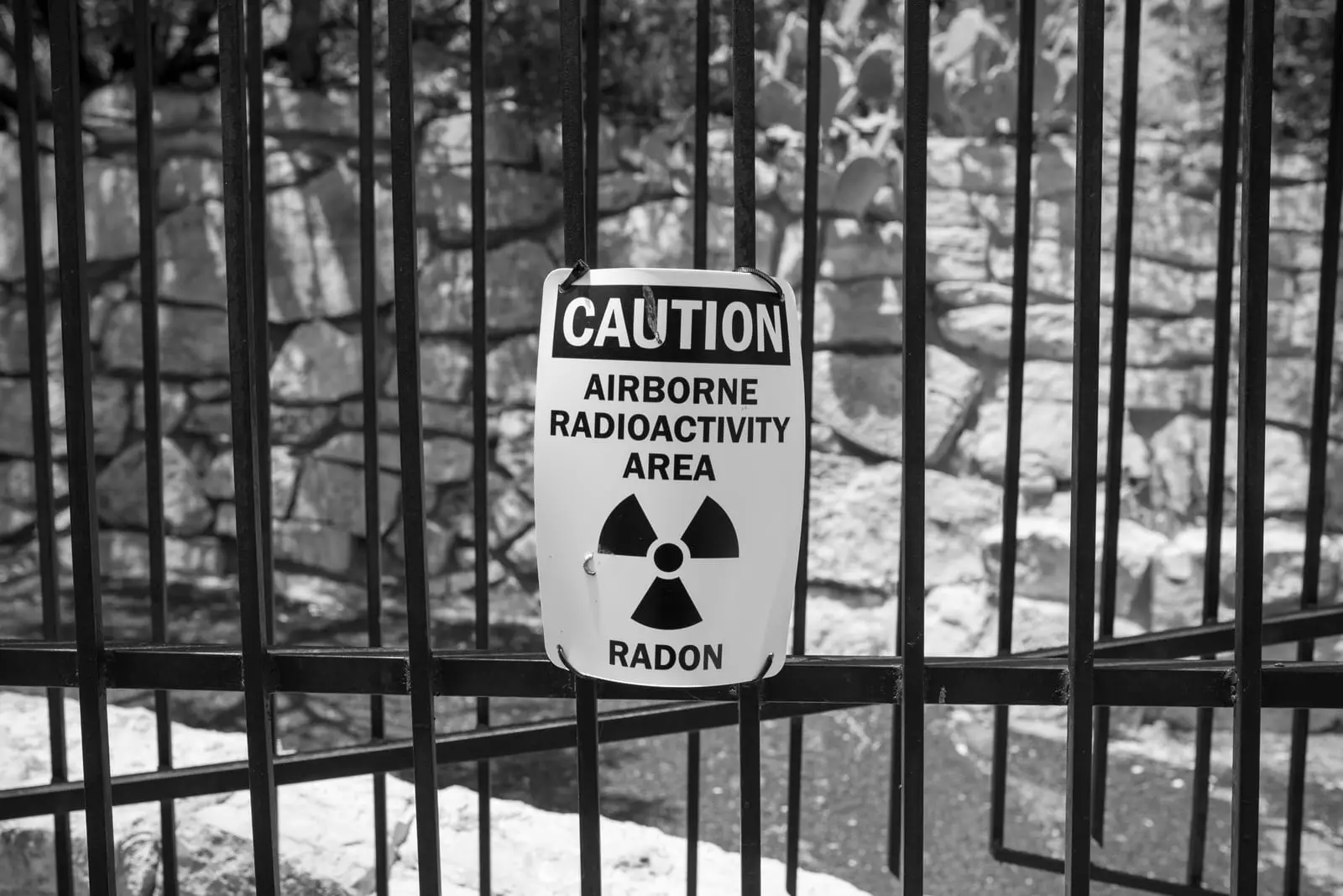 Radon airborne radioactivity caution sign, Colorado Springs, CO Springs Radon Pros